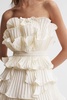 Amur Strapless Ruffle Mini Dress in Ivory