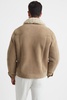 Suede Sheepskin Zip-Through Jacket in Stone