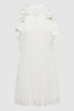 Amur Halter Neck Frill Mini Dress in Off White