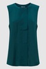 Sleeveless Press-Stud Blouse in Teal