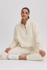 The Upside Half-Zip Funnel Neck Jumper in Natural