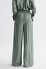 Petite Wide Leg Elasticated Waist Trousers in Sage