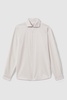 Textured Cutaway Collar Shirt in Stone