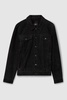 Suede Trucker Jacket in Black