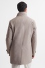 Funnel Neck Removable Insert Jacket in Taupe