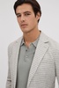 Slim Fit Wool Blend Single Breasted Blazer in Soft Grey