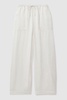 Textured Wide Leg Cover-Up Trousers in Ivory