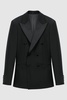 Modern Fit Double Breasted Tuxedo Jacket in Black