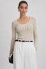 Knitted Scoop Neck Top in Cream