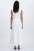 Acler Pleated Waist Panel Midi Dress in Ivory