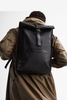 Rains Roll Top Rucksack in Black