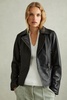 Febe Black Belted Leather Jacket