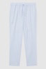 Striped Cotton Drawstring Pyjama Bottoms in Blue/White