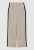 Side Stripe Wide Leg Trousers in Stone