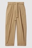 Cotton Tapered Parachute Trousers in Sand