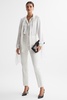 Petite Slim Fit Wool Blend Suit Trousers in Off White