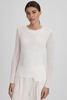 Knitted Crew Neck Top in Ivory