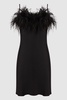 Sleeper Feather Mini Slip Dress in Black