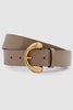 Indie Taupe Leather Twisted Buckle Belt