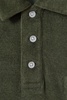 Towelling Polo Shirt in Olive Green