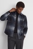 Wool Blend Check Overshirt in Blue Multi