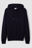 Merino Wool Drawstring Hoodie in Navy