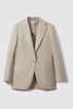 Linen Single Breasted Suit Blazer in Natural