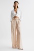 Wide Leg Occasion Trousers in Nude