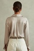 Fitted Layered Cuff Shirt in Stone