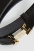 Leather Square Hinge Belt in Black