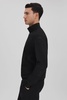 Interlock Jersey Half-Zip Funnel Neck Sweatshirt in Black