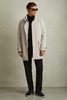 Hybrid Removable Funnel Neck Overcoat in Stone