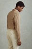 Linen Button-Through Shirt in Camel