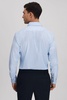 Striped Cutaway Collar Shirt in White/Soft Blue