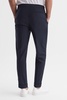 Relaxed Drawstring Trousers with Turn-Ups in Navy