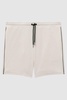 Towelling Drawstring Shorts in Ecru