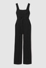 Cross Back Belted Jumpsuit in Black