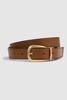 Reversible Leather Belt in Black/Camel