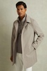 Hybrid Removable Funnel Neck Overcoat in Taupe