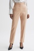 Slim Fit High Rise Trousers in Camel