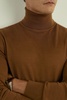 Merino Roll Neck Jumper in Tobacco Brown