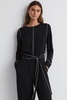 Belted Trim Jumpsuit in Black