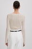 Knitted Scoop Neck Top in Cream