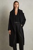 Wool-Blend Blindseam Coat in Black