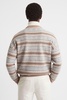 Wool Fairisle Pattern Crew Neck Jumper in Camel