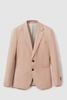 Slim Fit Single Breasted 100% Linen Blazer in Pink