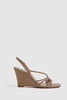 Leather Strappy Wedge Heels in Nude