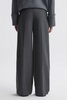 Wool Blend Wide Leg Trousers in Grey