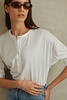 Cotton Henley Top in White