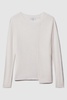 Knitted Crew Neck Top in Ivory